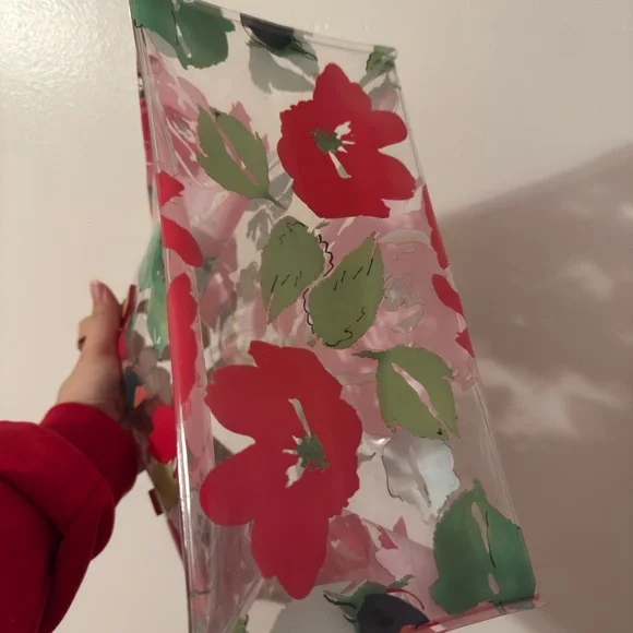 Dooney & Bourke Red Floral Transparent Tote - Picture 9 of 9